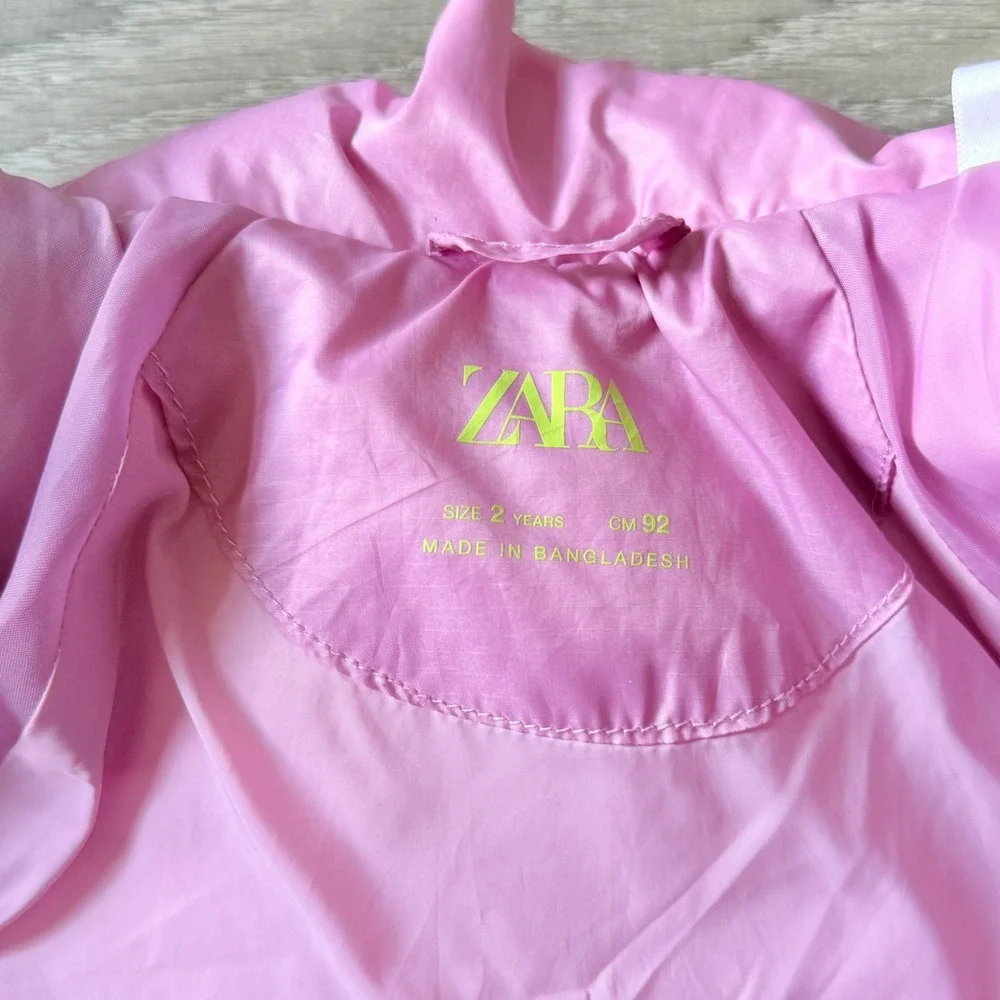 Zara Kids Pink Puffer Coat Quilted Winter Jacket Size 2 Years 92cm